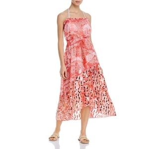 Ramy Brook Ciann Strapless Mini Sequin Detail Coverup Dress Swimwear Sz L